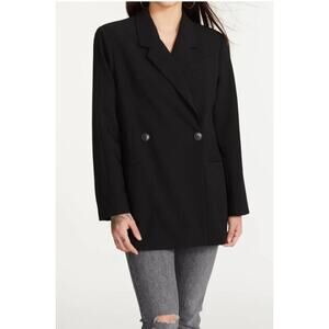 Steve Madden Stella Bocy Blazer Sz Med Black Preppy Dark Feminine Breakfast Club